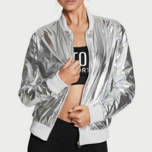 Victoria's Secret Sport Metallic Bomber Jacket - Picture 1 of 2